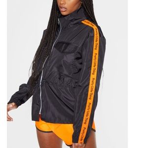 Pretty little thing black and orange zip up jacket